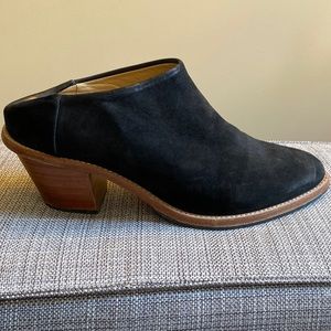Poppy barley heeled mule, black nubuck, size 9.5, EUC